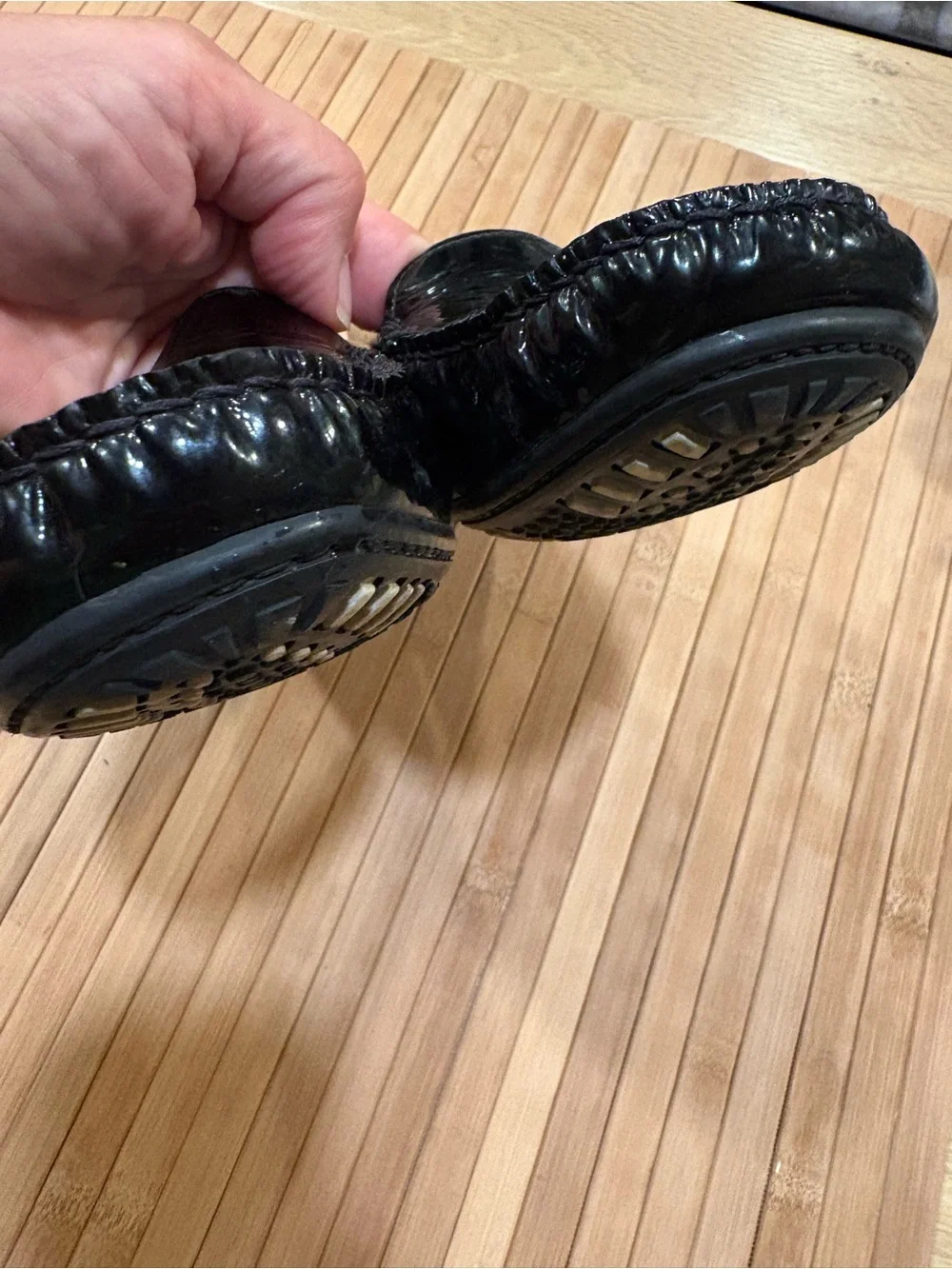 Stuart Weitzman Black Patent Leather Women's Loafers size 9 m